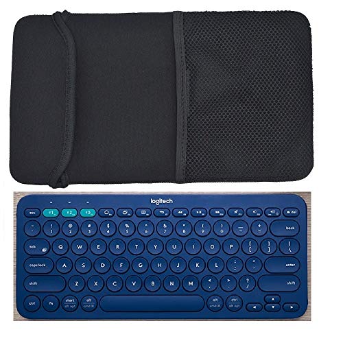 Housse de protection en néoprène pour clavier Bluetooth multi-appareils Logitech K380 et clavier sans fil portable Arteck HB030B Noir