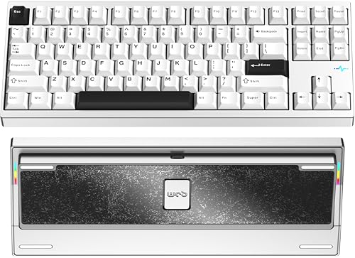 WOBKEY Crush 80 Reboot CNC Aluminium Fermeture Rapide 5 Secondes Triple Modes de Connexion Clavier Mécanique avec Acoustique Supérieure (Pro Argent)