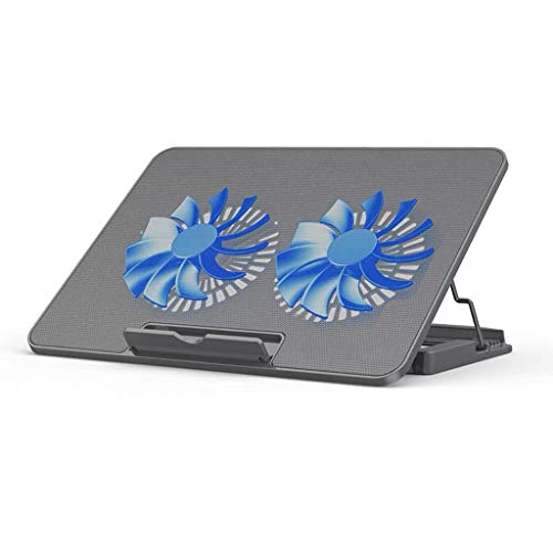 Refroidisseur PC Portable Ordinateur portable Tapis de refroidissement for ordinateur portable et Notebook Cooling Pad avec 2 ventilateurs à 1400 RPM Laptop Cooling Mat Gaming 2 USB Laptop Cooler Refr