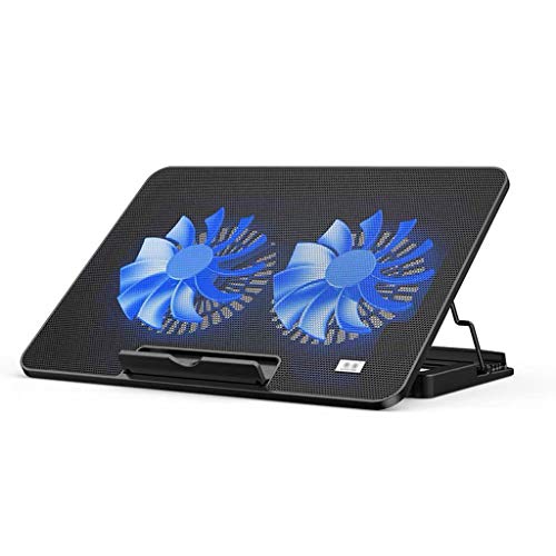 Refroidisseur PC Portable Ordinateur portable Tapis de refroidissement for ordinateur portable et Notebook Cooling Pad avec 2 ventilateurs à 1400 RPM Laptop Cooling Mat Gaming 2 USB Laptop Cooler Refr