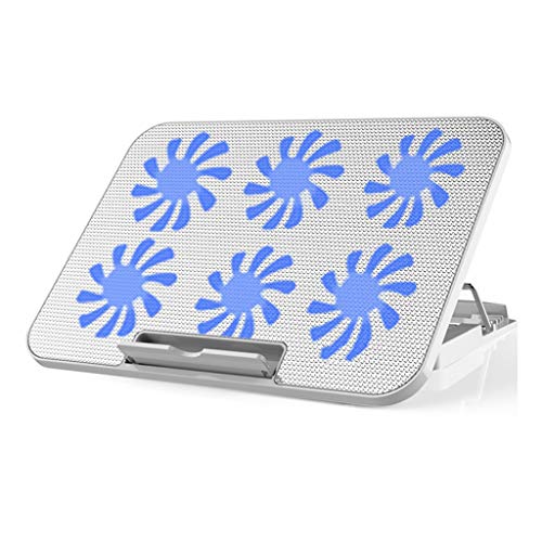 Refroidisseur PC Portable Laptop Cooling Pad Pouces De 12 À 17,2 Gaming Laptop Cooler Cooling Pad 6 Ventilateurs Et 2USB Tout À Fait, 2400RPM Fort Vent Conçu For Les Joueurs Et Le Bureau Refroidisseur