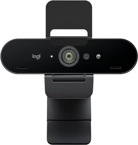 Logitech Brio Stream Webcam - Appel vidéo Ultra 4K HD, Correction Automatique de la lumière, Streaming, Noir