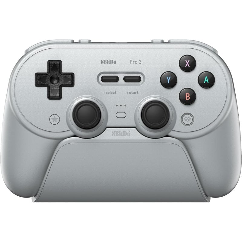 8bitdo Manette Bluetooth sans fil et filaire 8BitDo Pro 3, grise, multiplateforme