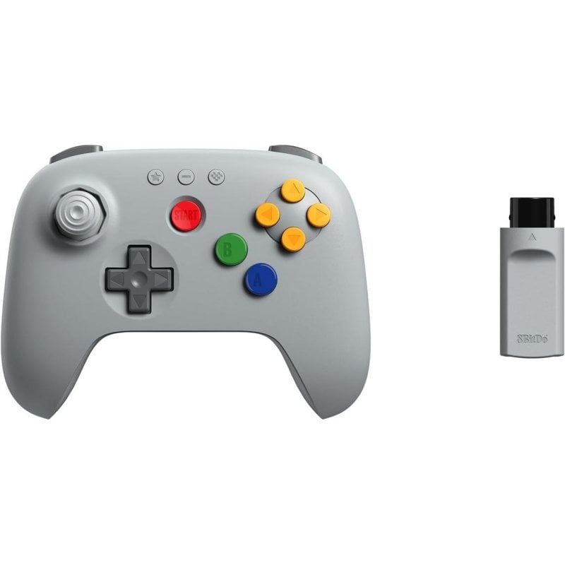 8bitdo Manette 8BitDo 64 2.4G Sans Fil Grey pour N64 Analogue 3D Windows