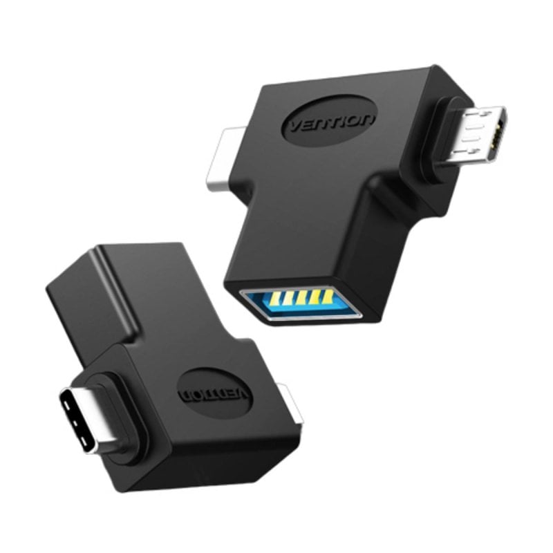 vention Adaptateur USB 3.0 Vention CCVBB USB Type-C Mâle - MicroUSB Mâle, 480 Mbps, Black