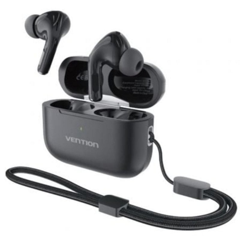 vention Écouteurs Vention sans fil Bluetooth 5.4 avec boîtier de charge, noirs, IPX4