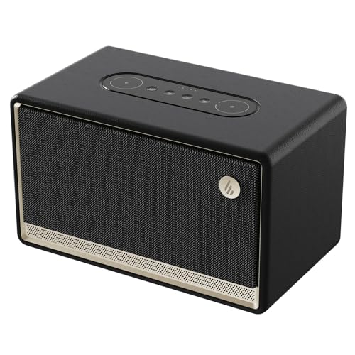 Edifier ES300 Enceinte Wi-FI Bluetooth – Son Hi-Res 60W, AirPlay 2, LDAC, autonomie 12h, Multiroom, USB AUX, éclairage ambiant, boîtier en Bois, contrôle Via Application – Enceinte Haut de Gamme