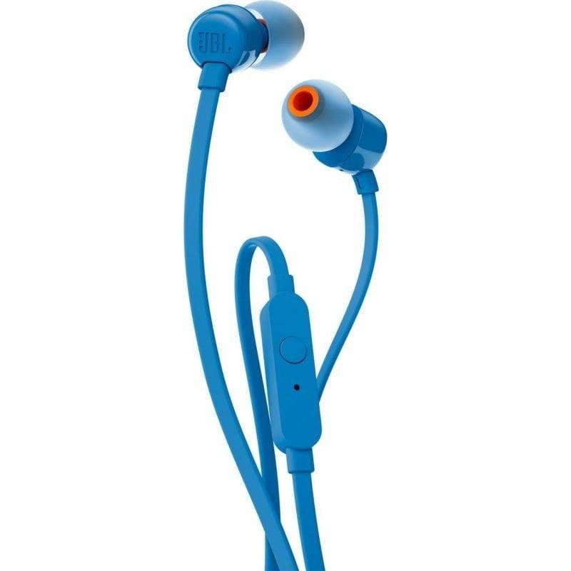 JBL Auriculares JBL Tune 110 avec fil Jack 3,5 mm, intra-auriculaires, micro, usage musique et appels, bleus