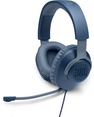 JBL Quantum 100 a Casque gaming filaire avec micro detachable a Accessoire gamer leger et confortable a Compatible avec plusieurs plateformes a Couleur Blue