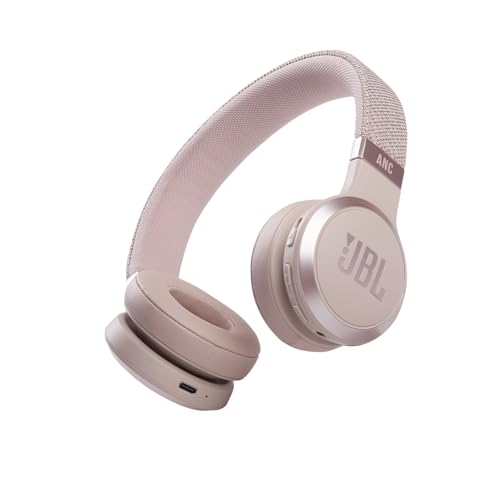 JBL Live 460NC – Casque audio supra-auriculaire sans fil – Écouteurs Bluetooth avec réduction de bruit et commande pour appels – Autonomie jusqu'à 50 heures – Rose