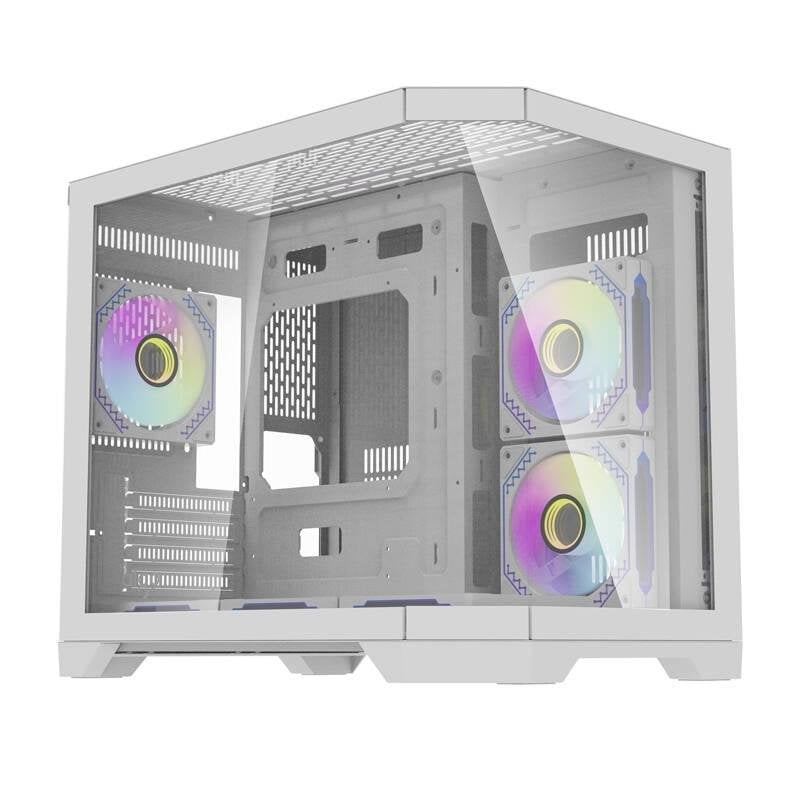 darkflash Boîtier PC Darkflash FT418 Mini Tower White avec 6 Ventilateurs ARGB