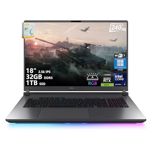 ASUS ROG Strix G18 G815 Ordinateur portable IA de jeu | 18 po 2,5k IPS 240 Hz (100 DCI-P3, 3 ms) | Intel 24-Core Ultra 9 275HX | 32 Go DDR5 1 To SSD | GeForce RTX 5060 | Wi-Fi rétroéclairé RVB Win17