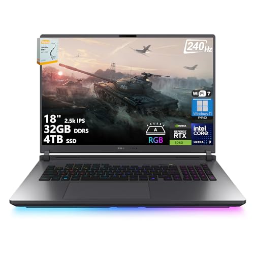ASUS ROG Strix G18 G815 Ordinateur portable IA de jeu | 18 2,5k IPS 240 Hz (100 DCI-P3, 3 ms) | Intel 24-Core Ultra 9 275HX | 32 Go DDR5 4 To SSD | GeForce RTX 5060 | Wi-Fi rétroéclairé RVB Win17 1