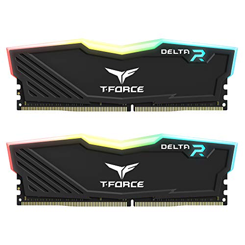 TEAMGROUP Team T-Force Delta RGB DDR4 Gaming Memory, 2 x 8 GB, 3600 MHz, 288 Pin DIMM, Black