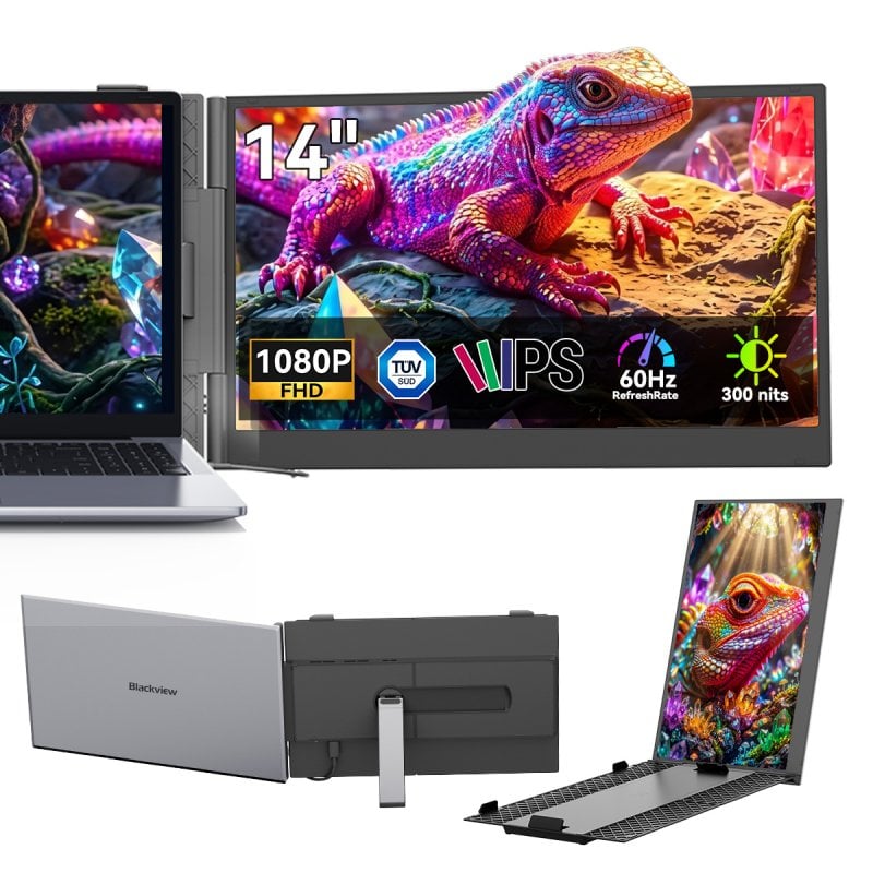 blackview Écran PC Blackview SCM6 14 Full HD 60Hz IPS Ultrafin USB-C Haut-parleurs TÜV