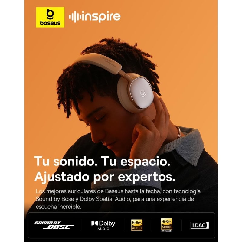 baseus Casque Baseus Inspire XH1 sans fil Bluetooth avec Réduction de Bruit, 100h, White