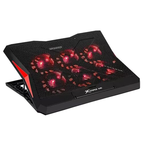 XTRIKE ME Support de refroidissement pour ordinateur portable - 6 ventilateurs LED rouges - 2 ports USB - Support jusqu'à 17 FN811