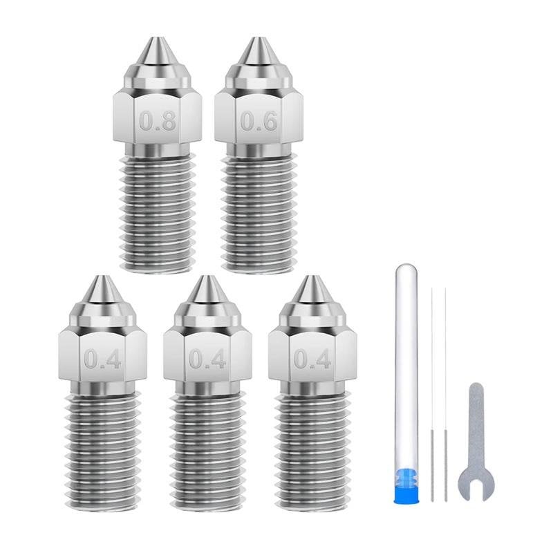 elegoo Buse ELEGOO Neptune 4 4 Pro Acier Trempé 0.4 mm x3, 0.6 mm x1, 0.8 mm x1