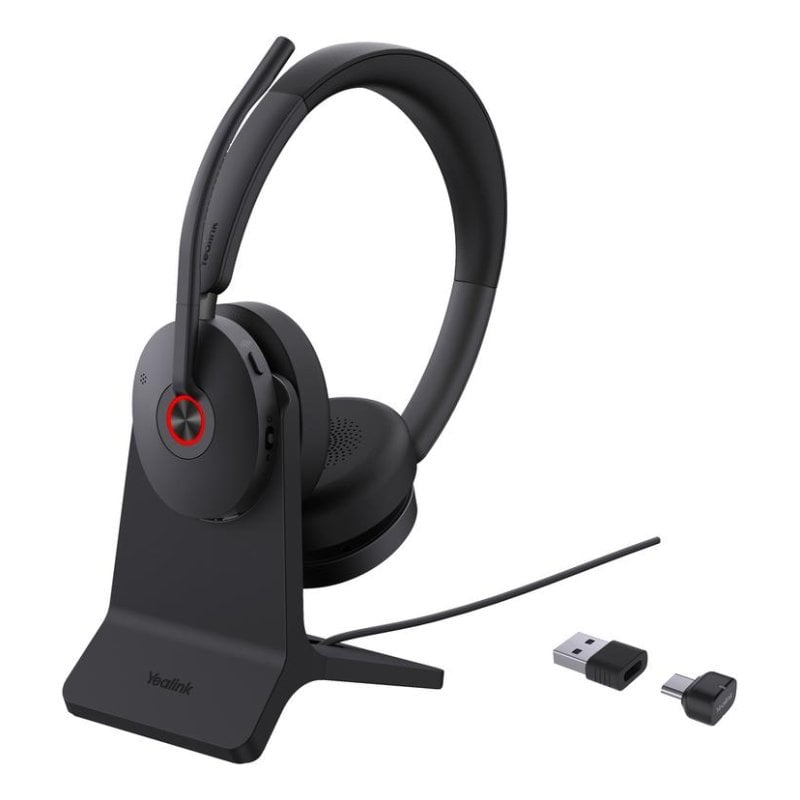 Yealink Auriculaires Yealink BH74 sans fil Bluetooth avec Réduction Active de Bruit, Micro perche et Base de Charge Noire