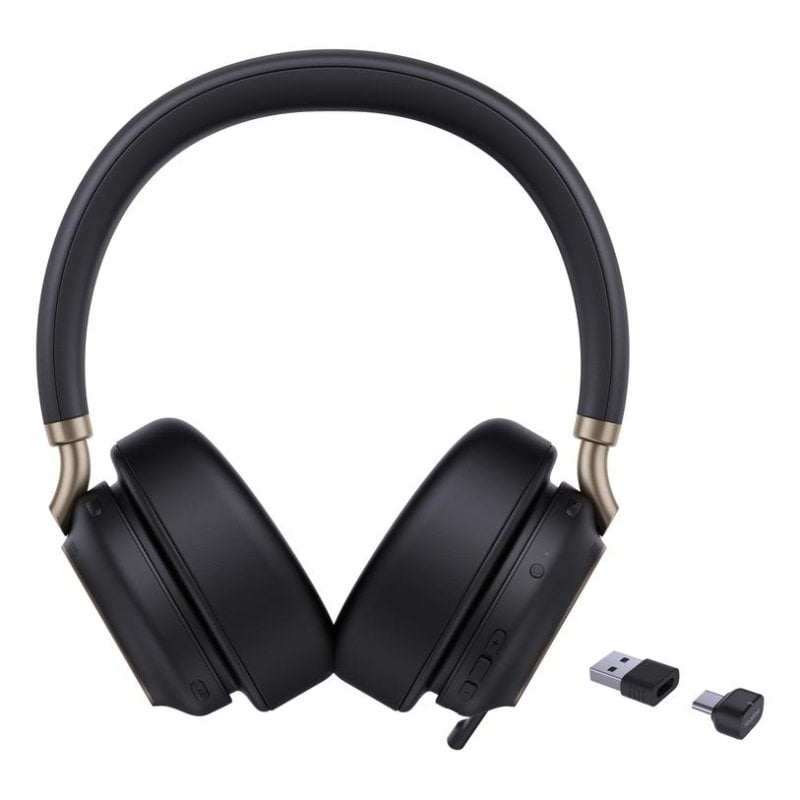 Yealink Auriculaires Yealink BH76 Plus sans fil Bluetooth avec Réduction de Bruit, Microphone et charge sans fil, Black