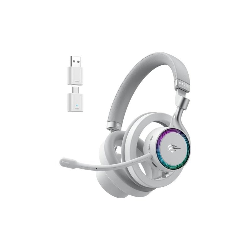 havit Auriculaires Havit Fuxi-H8 sans fil et filaire Bluetooth Gaming RGB White