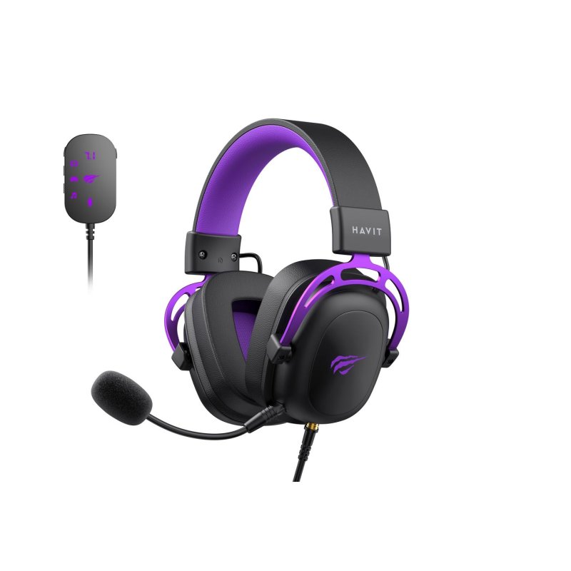 havit Casque Havit H2002C U filaire Jack 3,5 mm spécial gaming avec micro détachable Black Purple