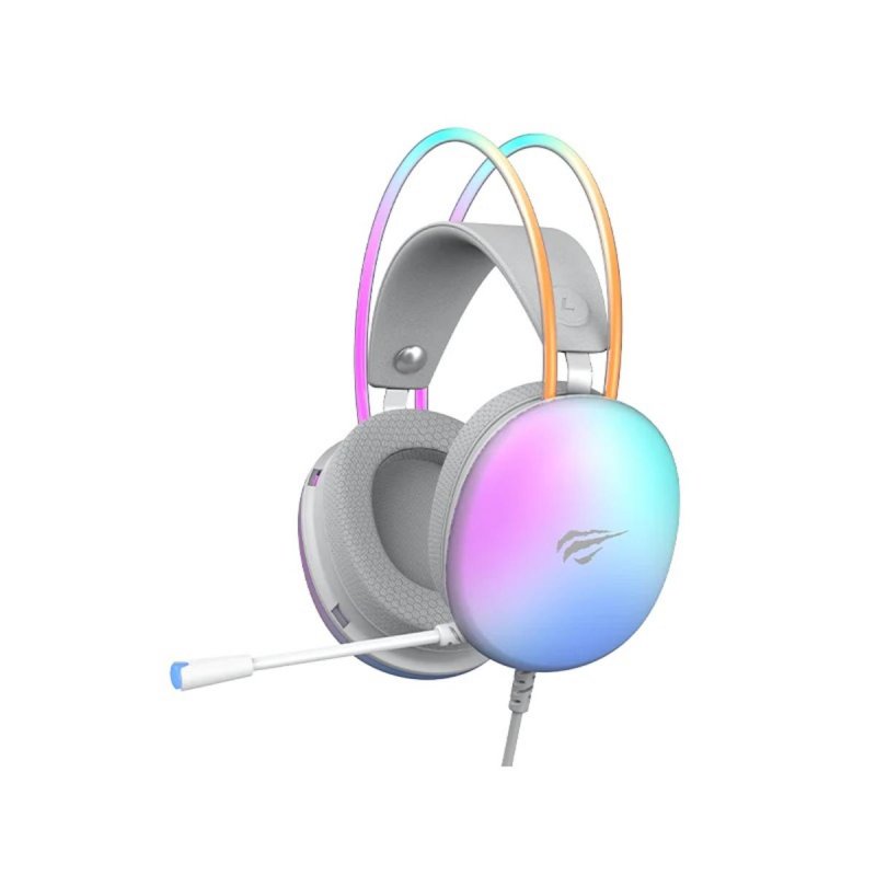 havit Casque Havit 6939119064990 filaire gaming avec micro perche rétroéclairé White