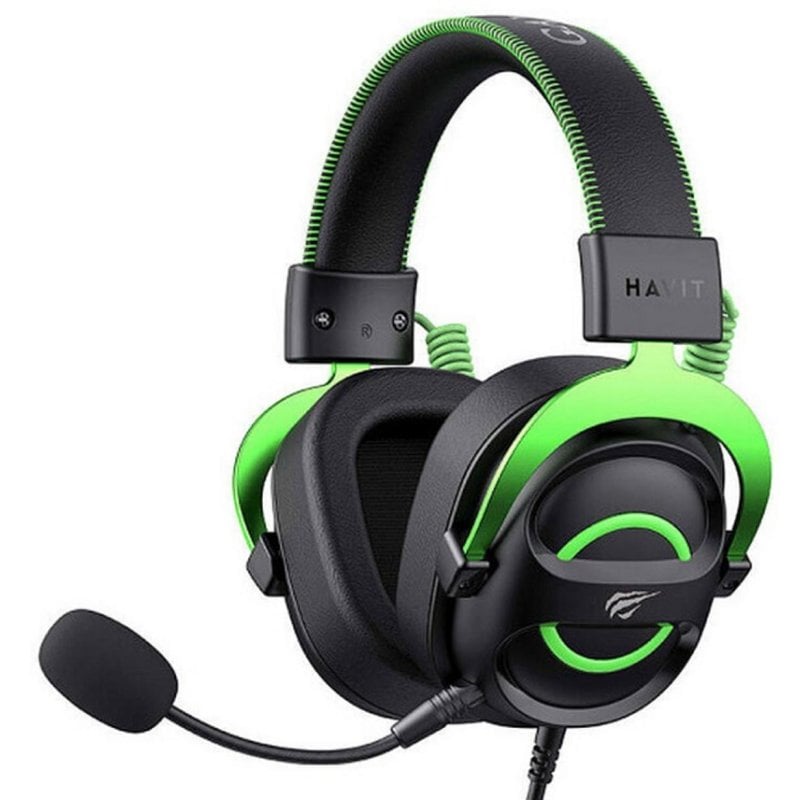 havit Casque Havit 6939119065164 filaire Jack pour gaming avec microphone serre-tête Black Green