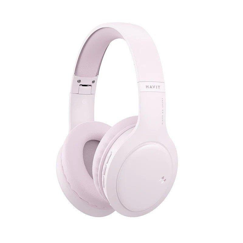 havit Casque Havit H633bt sans fil Bluetooth 5.3, usage appels et musique, couleur Pink