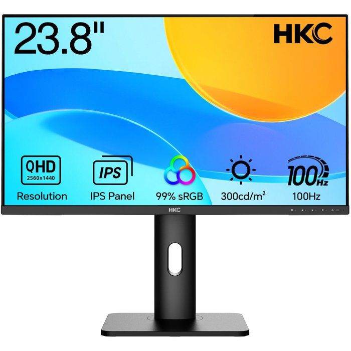 Ecran PC - HKC - 24 - QHD - Dalle IPS - USB-C 65 W - Ajustable en hauteur - B2422F