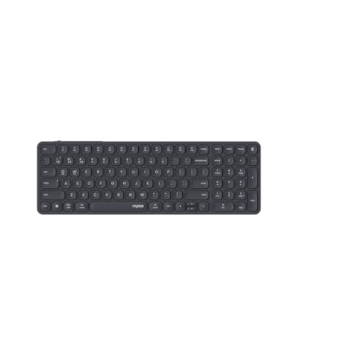 RAPOO E9710M - Clavier sans Fil Bluetooth 2.4G USB sans Fil, Multi Device Jusqu'à 4 Appareils, Rechargeable Rechargeable Boîtier Compact Aluminium Plat, QWERTZ Layout Allemand, Gris Foncé