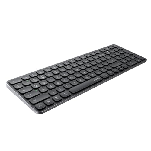 Rapoo Blade-Series E9350L Clavier sans fil ultra-fin 2,4 GHz Bluetooth avec pavé numérique pour ordinateur portable, silencieux, rechargeable, pour Windows Mac Linux, disposition américaine