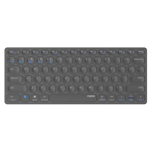 Rapoo E9600M Clavier sans Fil sans Fil Design Plat en Aluminium Batterie Rechargeable écologique Disposition Allemande QWERTZ PC Mac - Gris foncé