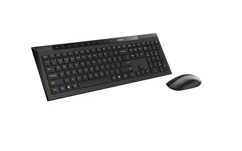 Rapoo Ensemble Souris sans Fil Clavier (nœud Papillon, Multi-Mode, sans Fil, USB A, Slim, Ordinateur) Noir