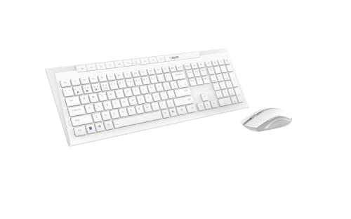 Rapoo QWERTY 8210M Ensemble de Bureau sans Fil multimode Blanc