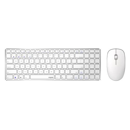 Rapoo 9300M Ensemble de Bureau multimode sans Fil Ultra-Fin Blanc