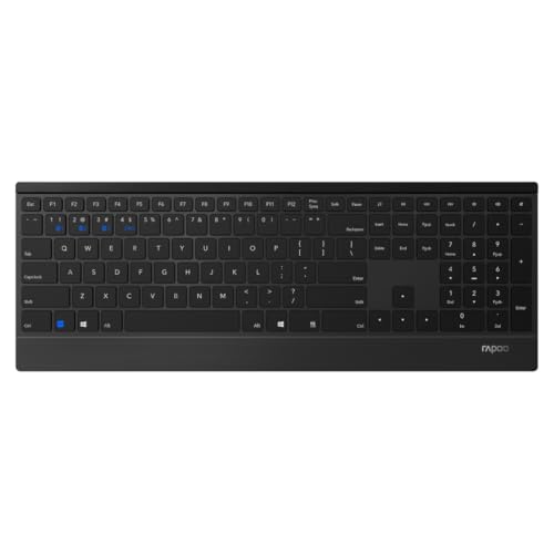 Rapoo 9500M Clavier Souris Incluse RF sans Fil QWERTZ Allemand Noir