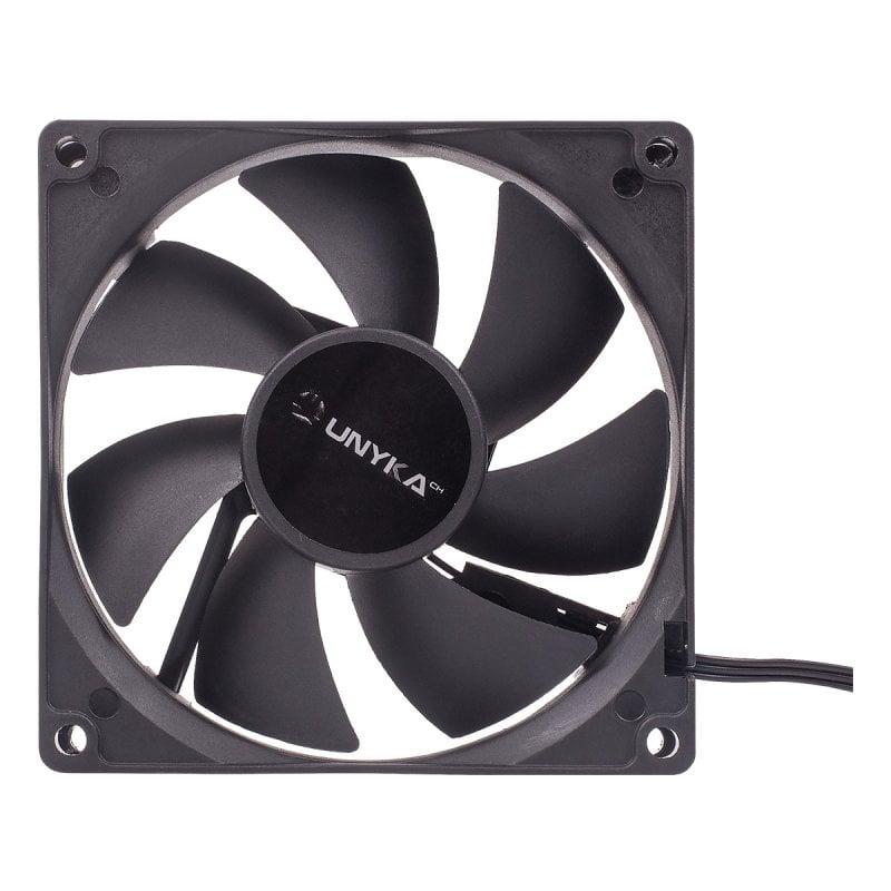 UNYKAch 90 mm Boitier PC Ventilateur - Ventilateurs, refoidisseurs et radiateurs (Boitier PC, Ventilateur, 9 cm, 2000 tr min, 19 dB, Noir)
