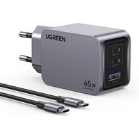 UGREEN Chargeur secteur 65W 3 ports Câble USB-C - 1,5m