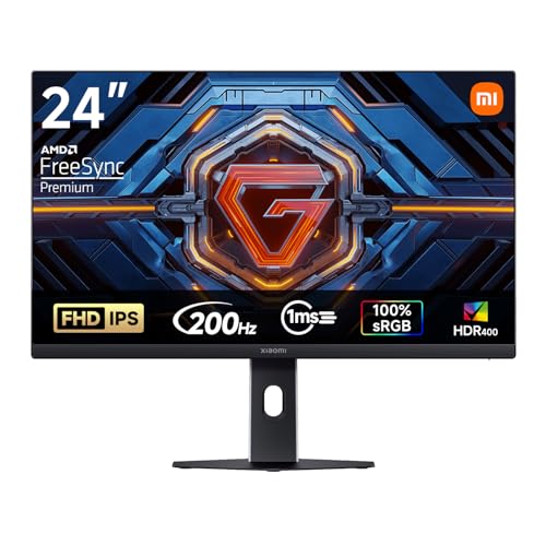 XIAOMI G24i 2026 Moniteur Gaming 24 Pouces, 200Hz, 1ms GTG, FreeSync Premium, HDR400, Fast IPS, 100 sRGB, 95 DCI-P3,Certification TÜV Low Blue Light (1920 x 1080 HDMI 2.0 DP 1.4)