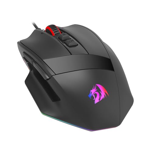 Redragon M813 Souris de jeu filaire RVB avec molette de défilement double mode 4D, souris optique ergonomique de 16 000 DPI, capteur de haute précision 3333, 7 touches macro, logiciel pris en charge
