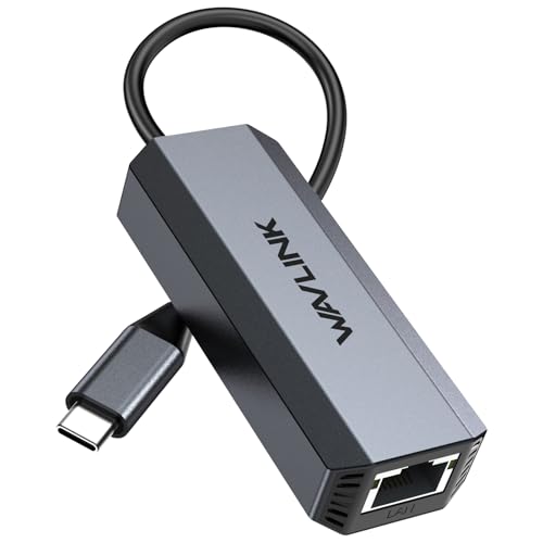 WAVLINK Adaptateur USB C vers Ethernet 5G, Adaptateur Ethernet 5G pour Ordinateur Portable, Compatible avec Les périphériques de Type C vers Le réseau pour MacBook, XPS, iPad Pro-USB3.1 Gen 2 requis
