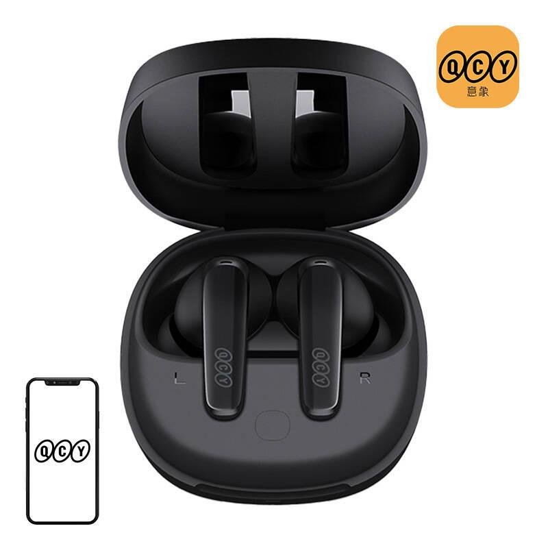 qcy Auriculares QCY T13x sans fil Bluetooth 5.3, microphones, charge rapide, noirs