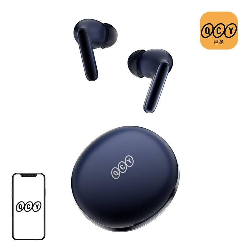 qcy Auriculares QCY T13 ANC2 Bluetooth sans fil avec annulation de bruit et micro, Blue