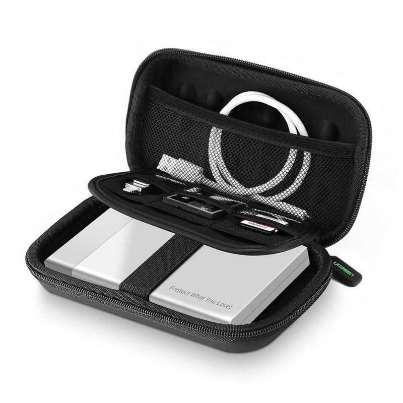ugreen Étui double couche EVA Black Ugreen LP128 40707 pour disque dur 2,5 et batterie externe 13 000 mAh