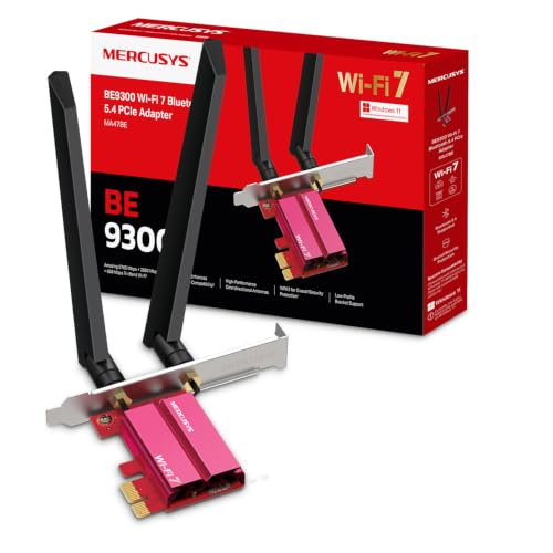 MERCUSYS MA47BE Carte PCIe WiFi 7 BE9300 Tri-Bande, Bluetooth 5.4, WPA3
