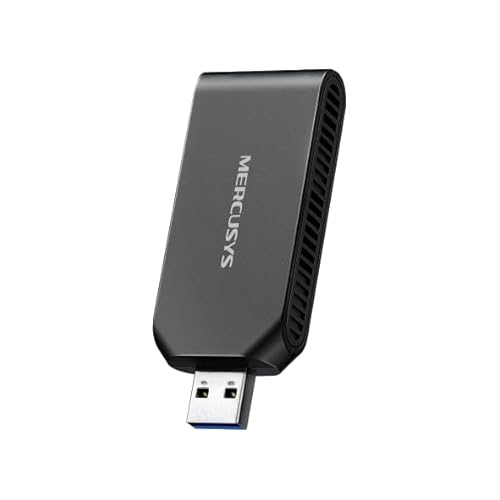 Mercusys MA70XM AX1800 Adaptateur USB WiFi 6 pour PC, Dual Band 1201Mbps 5GHz 574Mbps 2.4GHz, USB 3.0, MU-MIMO, WPA3, rétrocompatible 802.11ax AC a b g n, Prend en Charge Windows 11 10