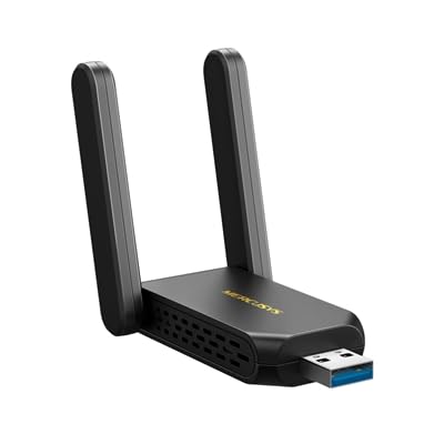 MERCUSYS MA86XH AXE5400Mbps Wi-FI 6E Adaptateur WiFi USB à Gain élevé pour PC, Dongle WiFi USB 3.0 avec Vitesses jusqu'à 2402 Mbit s sur 6 et 5 GHz, Compatible Windows 10 et 11, sécurité WPA3