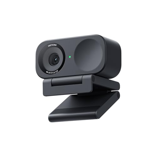Insta360 Link 2 C Webcam 4K alimentée par l'IA avec capteur de 1,27 cm pour Plus de détails, Audio Professionnel, contrôle gestuel, HDR, Suivi AI, Mode d'affichage de Bureau et Streamer – Protection
