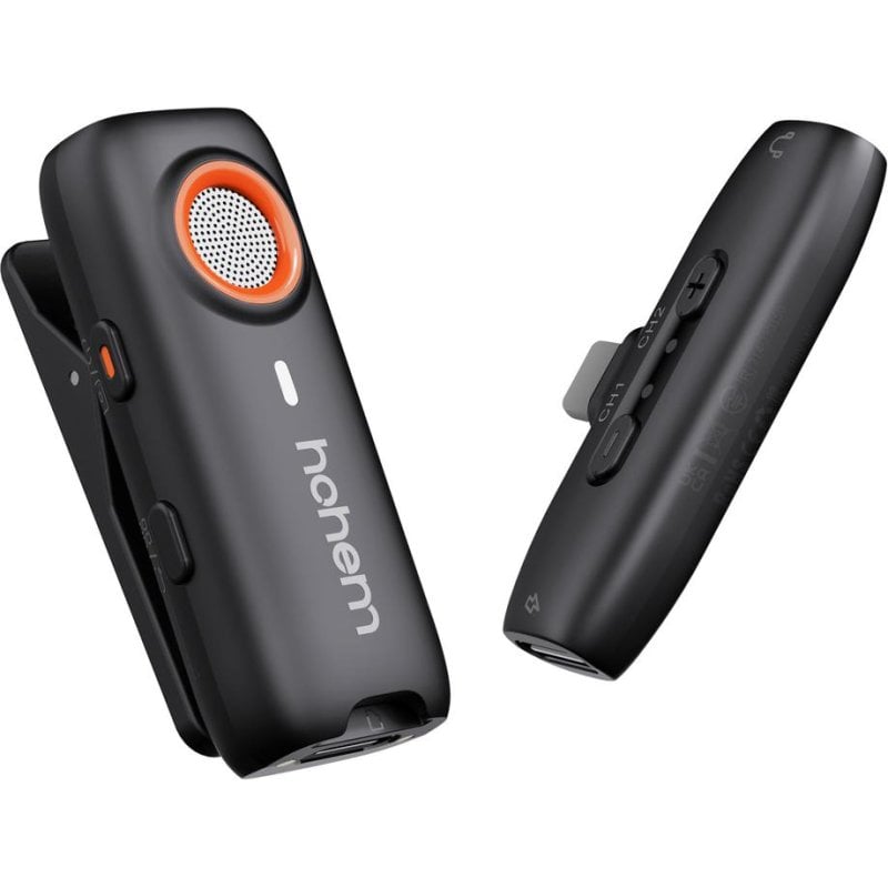 hohem Microphone Hohem MIC-01-LIGHT Bluetooth sans fil clip-on avec étui et pare-brise
